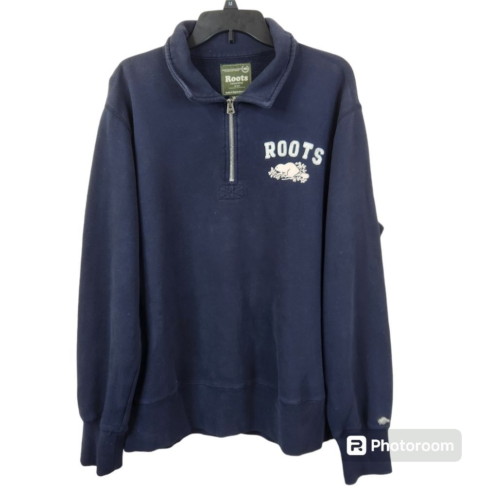 Roots Canada Mens Long Sleeve 1/4 Zip Pullover Medium